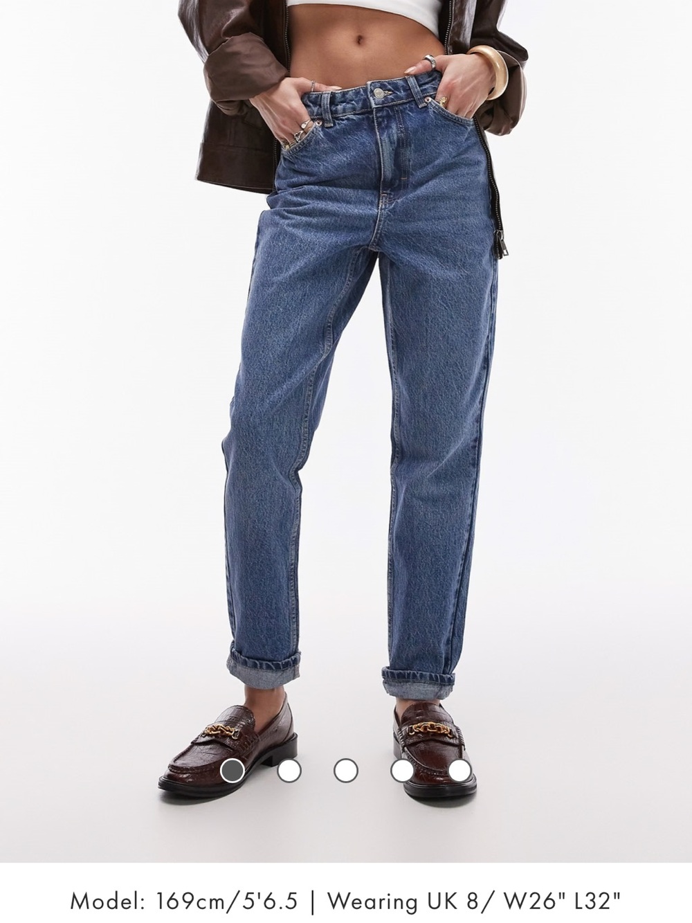 Topshop Original Mom High Rise Jeans in Medium Blue